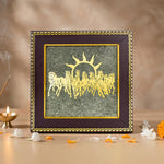 7 Horses Pyrite Frame for Vaastu