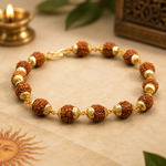 Gold Plated Rudraksha Bracelet For Men